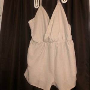 cute beige romper with pockets